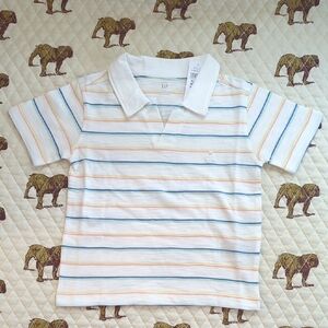 GAP Kids Striped Toddler Polo Shirt - White with Multicolor Stripes